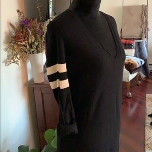 Varsity V-Neck Sweater Dress